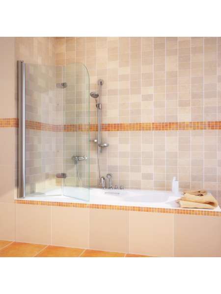 Шторка на ванну GuteWetter Lux Pearl GV-102 левая 85 см стекло бесцветное, профиль хром