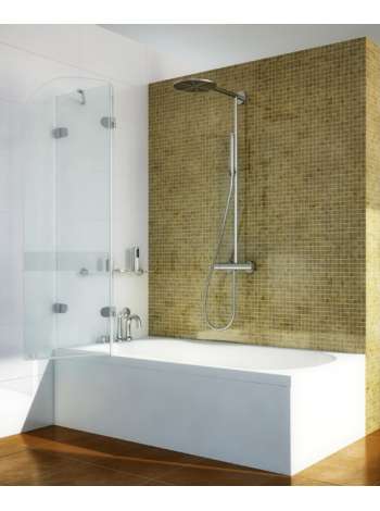 Шторка на ванну GuteWetter Lux Pearl GV-002A левая 100 см стекло бесцветное, фурнитура хром