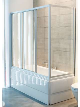 Шторка на ванну GuteWetter Practic Part GV-413A левая 183x80 см стекло бесцветное, профиль матовый хром
