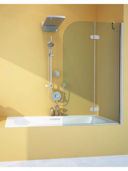 Шторка на ванну GuteWetter Lux Pearl GV-102A правая 100 см стекло бесцветное, профиль хром