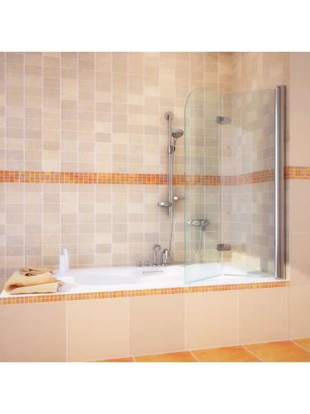 Шторка на ванну GuteWetter Lux Pearl GV-102 правая 100 см стекло бесцветное, профиль хром