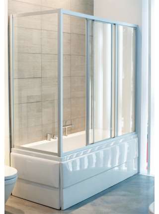 Шторка на ванну GuteWetter Practic Part GV-413A правая 173x90 см стекло бесцветное, профиль матовый хром