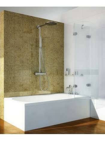 Шторка на ванну GuteWetter Lux Pearl GV-002A правая 100 см стекло бесцветное, фурнитура хром