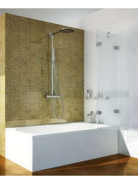 Шторка на ванну GuteWetter Lux Pearl GV-002A правая 100 см стекло бесцветное, фурнитура хром