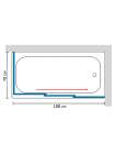 Шторка на ванну GuteWetter Practic Part GV-413A правая 188x70 см стекло бесцветное, профиль матовый хром