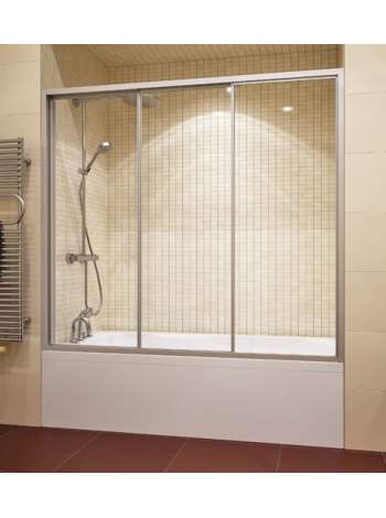 Шторка на ванну GuteWetter Practic Part GV-403 148-152 см стекло бесцветное, профиль матовый хром
