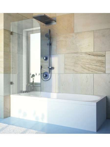Шторка на ванну GuteWetter Lux Pearl GV-001A левая 70 см стекло бесцветное, фурнитура хром