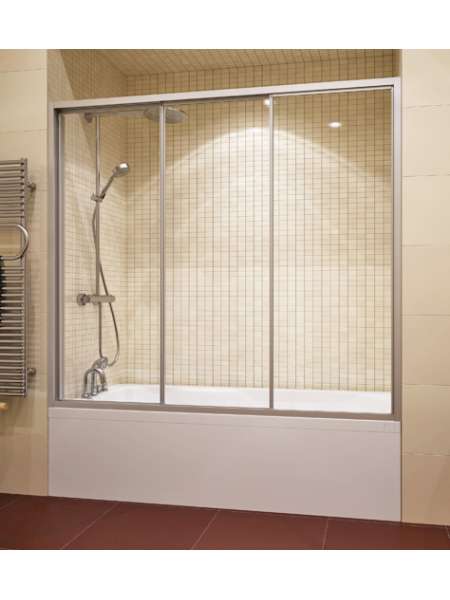 Шторка на ванну GuteWetter Practic Part GV-403A правая 181-185 см стекло бесцветное, профиль матовый хром