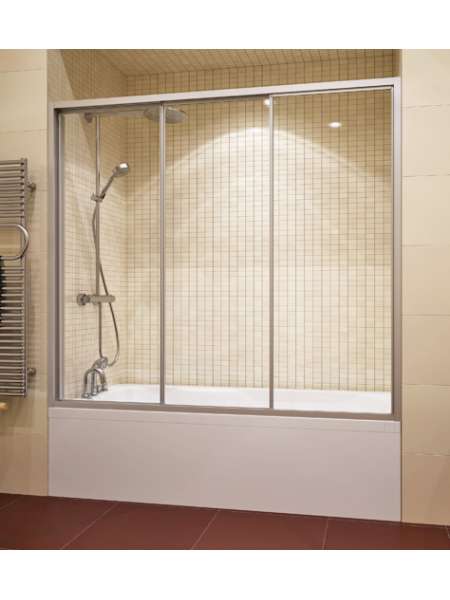 Шторка на ванну GuteWetter Practic Part GV-403 158-162 см стекло бесцветное, профиль матовый хром