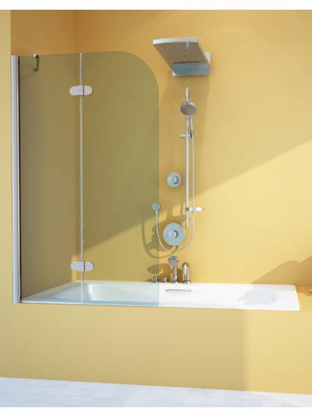 Шторка на ванну GuteWetter Lux Pearl GV-102A левая 120 см стекло бесцветное, профиль хром