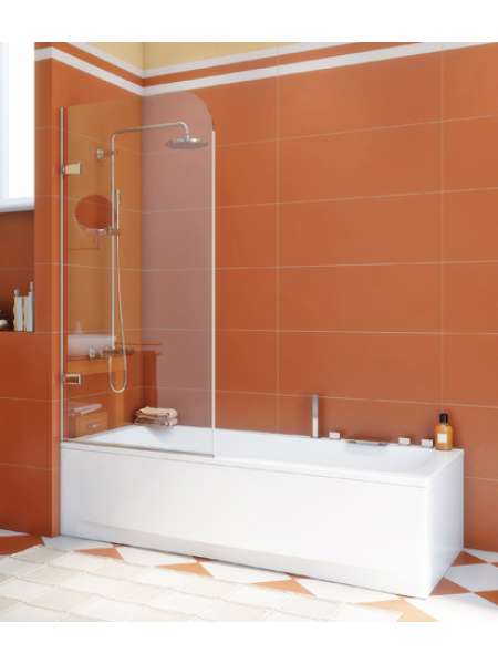 Шторка на ванну GuteWetter Trend Pearl GV-861B левая 80 см стекло бесцветное, фурнитура хром