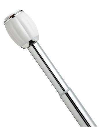 Карниз для ванной, 1.9 м, металл, белый, серия Chrome/White, Carnation Home Fashions