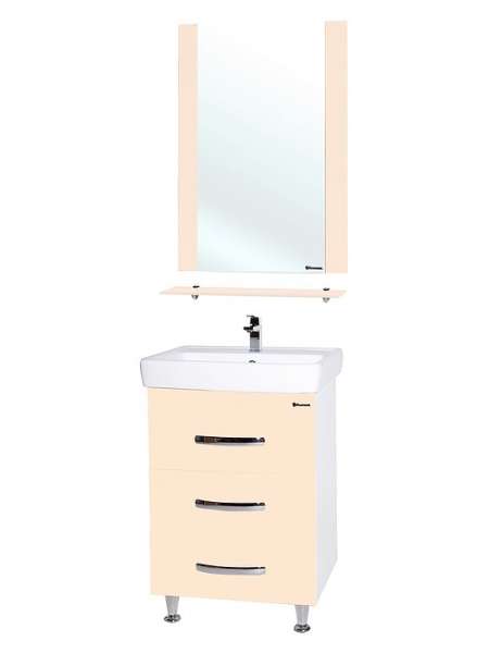 Мебель для ванной Bellezza Рокко 60 бежевая напольная 3 ящика