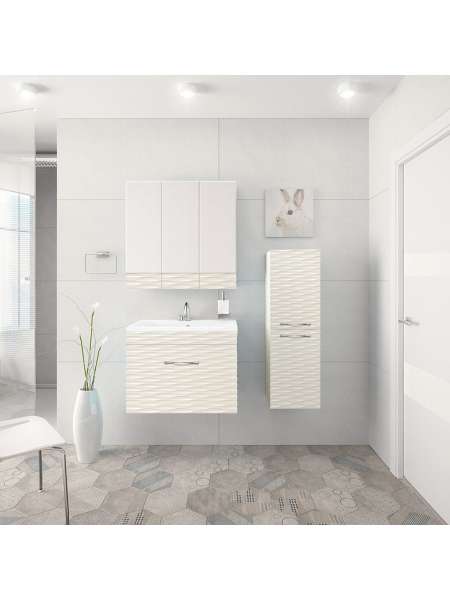 Мебель для ванной Style Line Ассоль 80 Люкс Plus подвесная, техно платина