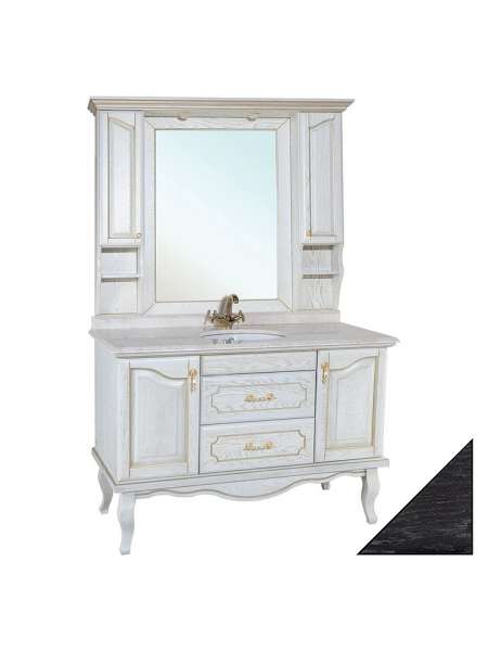 Мебель для ванной Bellezza Рим 120 черная патина серебро