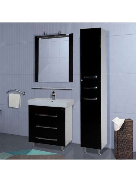 Мебель для ванной Bellezza Рокко 60 черная напольная 3 ящика