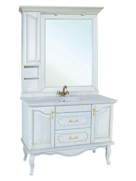 Мебель для ванной Bellezza Рим 100 белая патина золото