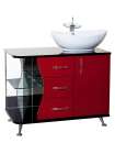 Мебель для ванной Bellezza Рио 90 R красная с черным