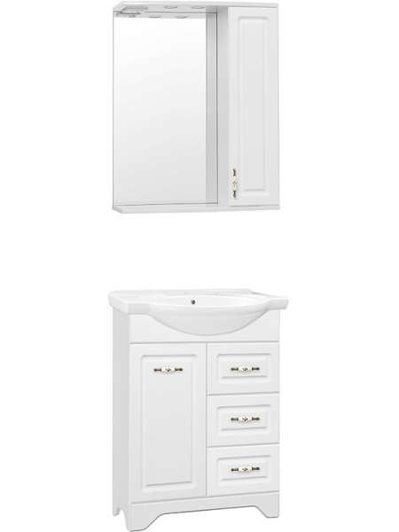 Мебель для ванной Style Line Олеандр-2 65 Люкс 3 ящика, белая