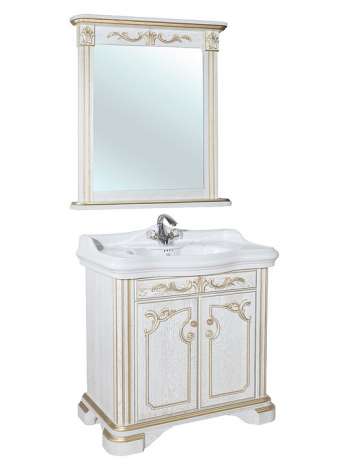 Мебель для ванной Bellezza Виктория 100 белая патина золото