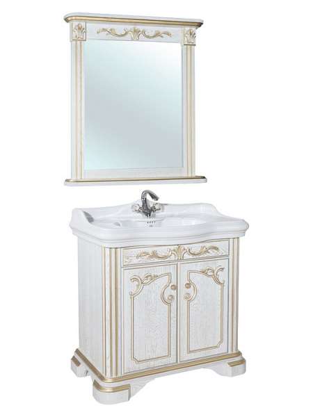 Мебель для ванной Bellezza Виктория 100 белая патина золото