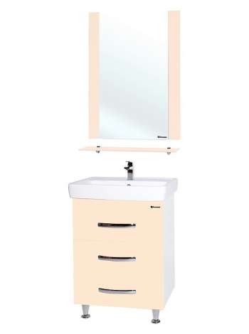 Мебель для ванной Bellezza Рокко 50 бежевая напольная 3 ящика