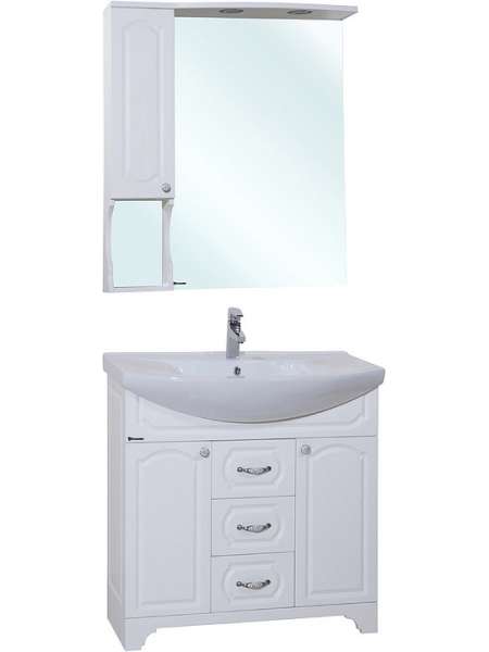 Мебель для ванной Bellezza Камелия 85 белая Н, раковина Kirovit Стиль 85