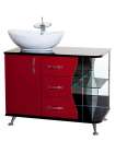 Мебель для ванной Bellezza Рио 90 L красная с черным