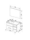 Комплект мебели Aquanet Данте 85 L белый
