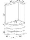 Комплект мебели Aquanet Корнер 89 R белый (открытый)