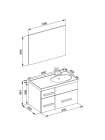 Комплект мебели Aquanet Данте 85 R белый
