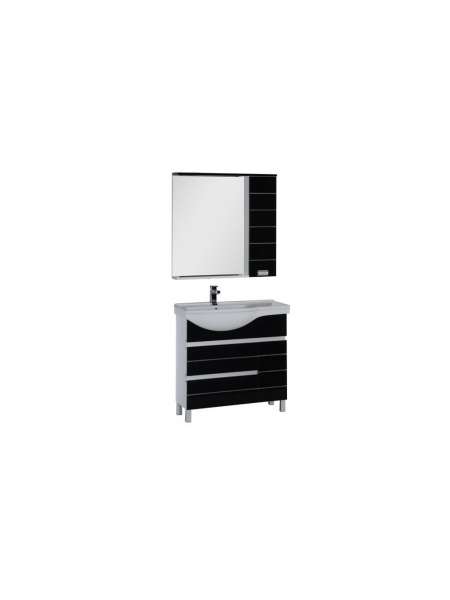 Комплект мебели Aquanet Доминика 90 L черный