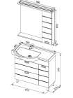 Комплект мебели Aquanet Сити 90 L венге