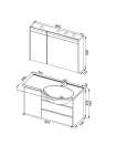 Комплект мебели Aquanet Лайн 90 R белый