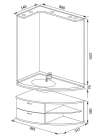 Комплект мебели Aquanet Корнер 89 L белый (открытый)