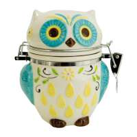 Банка для сыпучих продуктов Floral Owl, 15.2 см, керамика, декор, серия Кухонные аксессуары, Boston