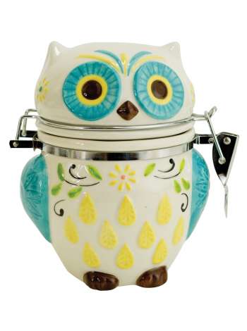 Банка для сыпучих продуктов Floral Owl, 15.2 см, керамика, декор, серия Кухонные аксессуары, Boston
