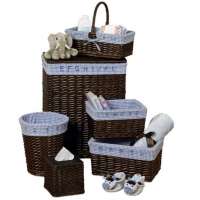 Набор из 6 корзин Baby's Learn & Store Collection, 53 см, дерево/хлопок, венге, серия Корзины, Creative Bath