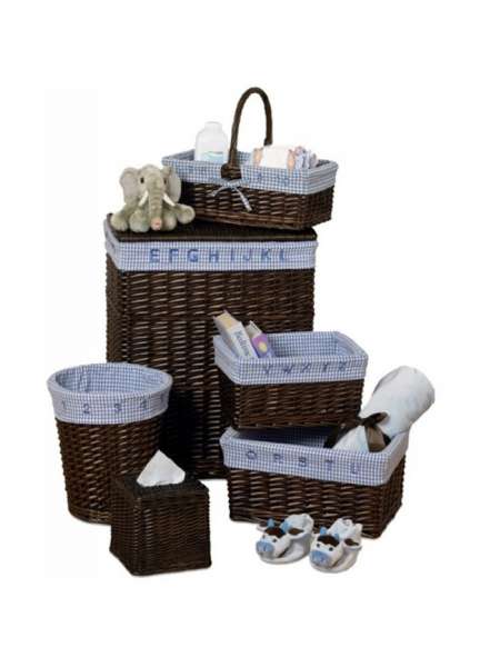 Набор из 6 корзин Baby's Learn & Store Collection, 53 см, дерево/хлопок, венге, серия Корзины, Creative Bath
