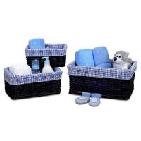 Набор из 3 корзин Baby's Learn & Store Collection, 37 см, дерево/хлопок, венге, серия Корзины, Creative Bath