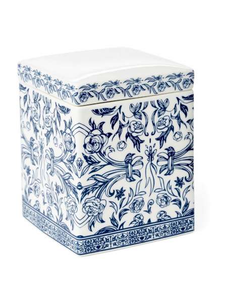 Косметическая емкость, 12.3 см, фарфор, синий, серия Orsay Blue, Kassatex