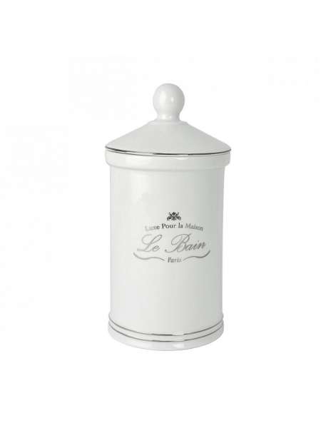 Косметическая емкость, 15.8 см, фарфор, белый, серия Le Bain White, Kassatex