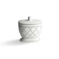 Косметическая ёмкость, 9 см, фарфор, белый, серия Madeleine, Kassatex