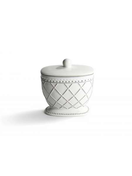 Косметическая ёмкость, 9 см, фарфор, белый, серия Madeleine, Kassatex