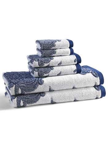 Коврик банный Roma Indigo, 86х51 см, хлопок, белый/синий, серия Roma, Kassatex