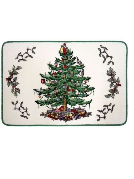 Коврик для ванной, 56х86 см, хлопок, слоновая кость, серия Spode Christmas Tree, Avanti