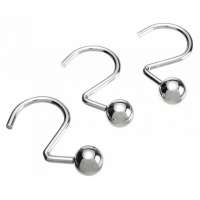 Набор крючков для шторки, 12 шт, металл, хром, серия Ball Type Hook, Carnation Home Fashions