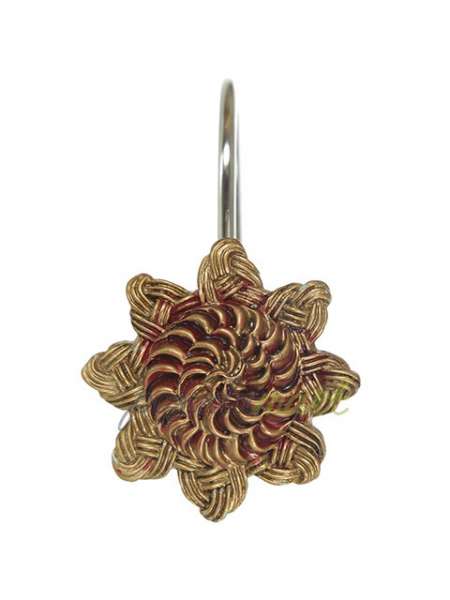 Набор крючков для шторки, 12 шт, полистоун, декор, серия Braided Medallion, Avanti