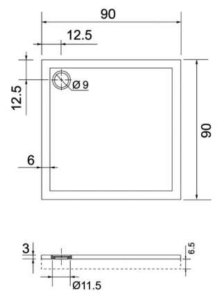 Поддон для душа Aquanet Alfa/Delta cube 90x90