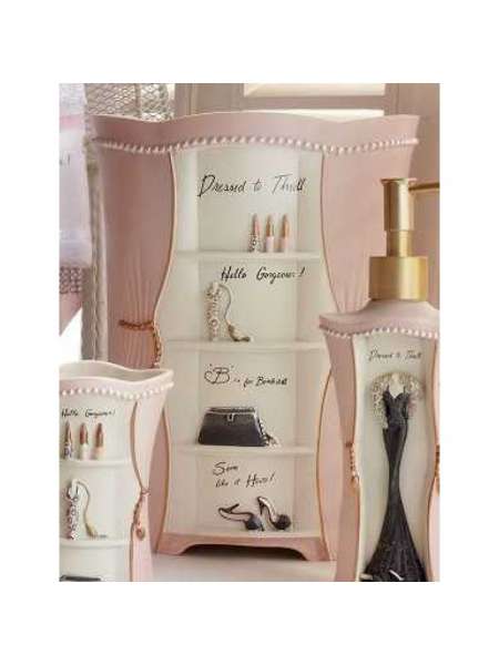 Корзина для мусора, 32 см, полистоун, розовый, серия Dressed to Thrill, Avanti